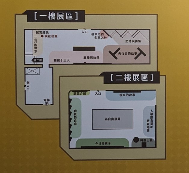 展示ガイドマップ 二二八紀念館の展示ガイドマップ。