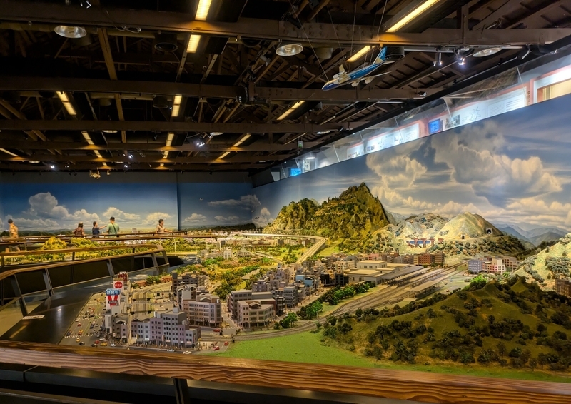 鉄道模型パノラマ展示 台湾鉄道館内に展示されている鉄道模型の大パノラマ。