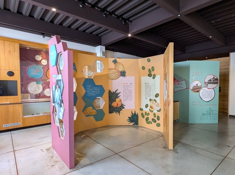 建物と太陽餅文化の展示 建物の歴史や太陽餅文化を紹介する2階の展示スペース。